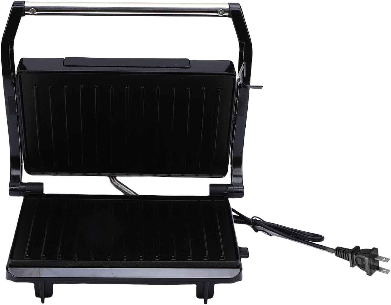 Panini Press Grill, 800W Dual Side Heating 180 Full Open Shorter Durations Sandwich Maker with Anti Stick Ceramic Plates & Overheat Protection Sandwich Press for Breakfast (US Plug 110V)