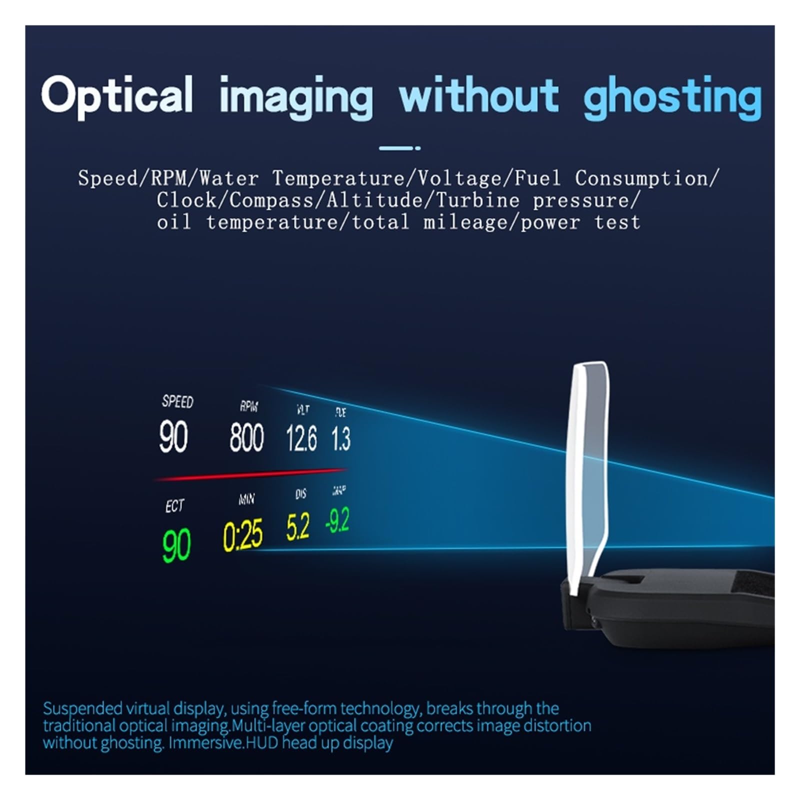 C2 Car HUD Head Up Display Navegación GPS OBD2 Escáner Ordenador A Bordo Bluetooth Velocímetro Proyección