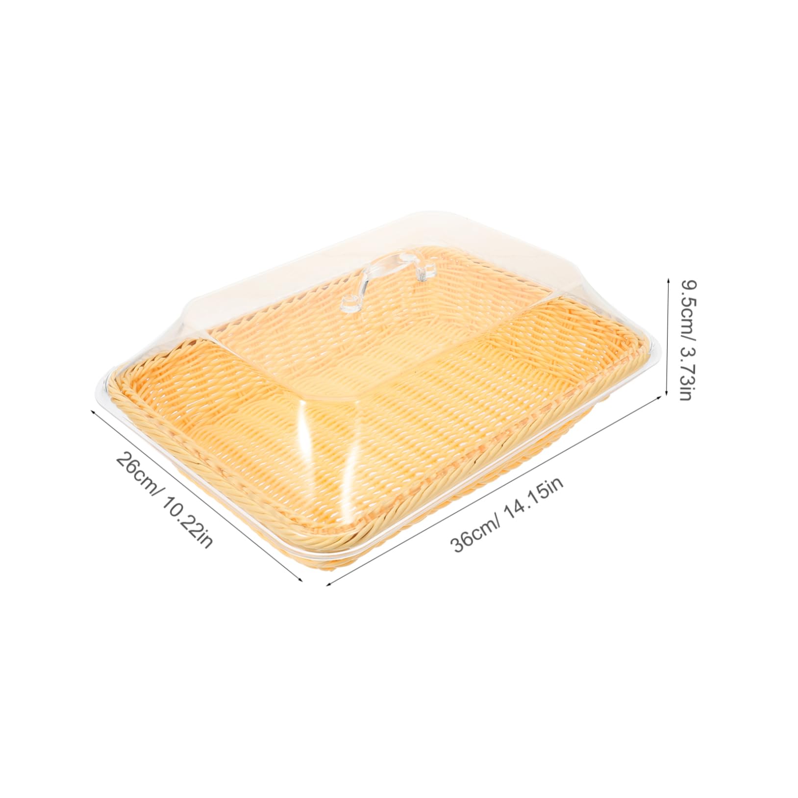 BEBEMOKO Snack Basket Imitation Rattan Storage Basket for Fruits and Snacks Woven Design for Home Kitchen and Events Dustproof and Versatile Use