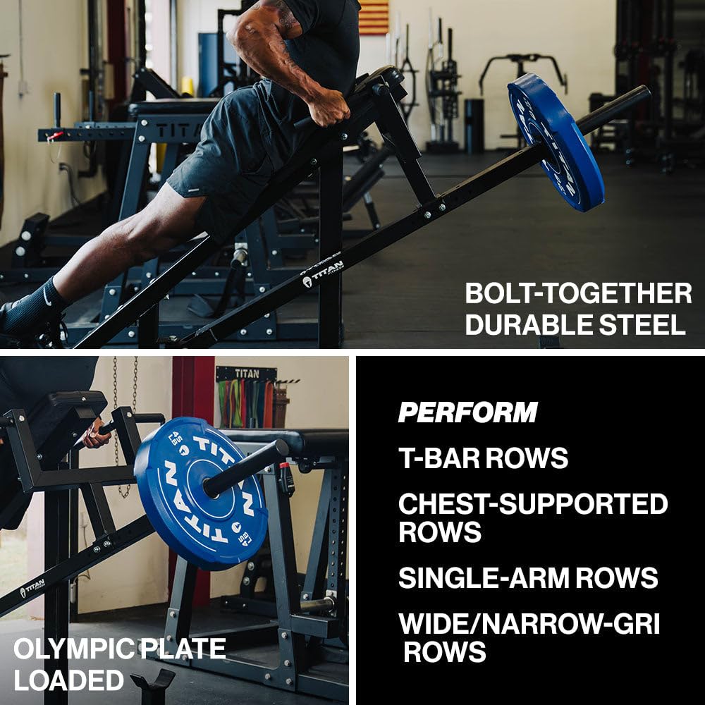 Titan Fitness Plate-Loaded Chest Supported T-Bar Row Machine, 400