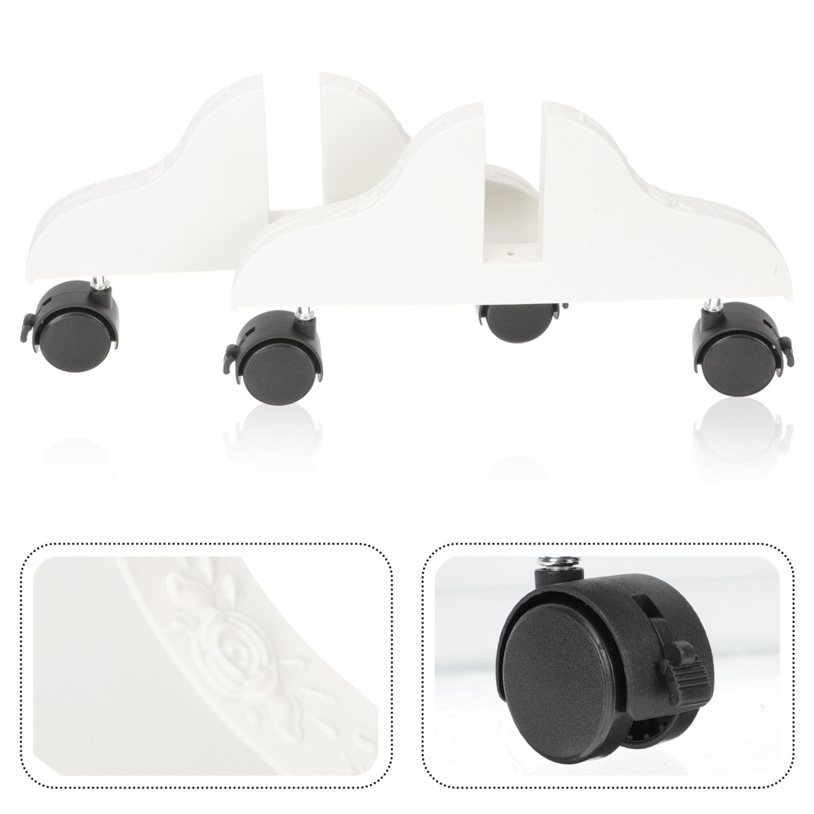 ABOOFAN Base Divisoria per Schermo 2 Pezzi, Piedini Resistenti all’Usura in Poliestere Bianco Ruote, Supporto per Divisori Interni Casa e Ufficio, Accessorio Pratico per Suddivisione