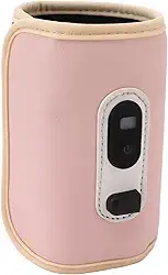 Generic Aquecedor de Garrafas USB Com Display Digital, 5 Velocidades, Protetor de Calor para Leite Materno, café Em Movimento, Leve, Rosa, 5,6 Onças (Rosa)