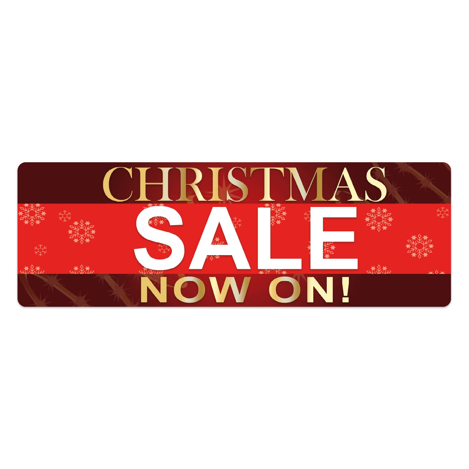 Christmas Sale Now On Retail Sign Business Name Sticker Window Decal Sign Advert (XX-Large - 150cm x 50cm)