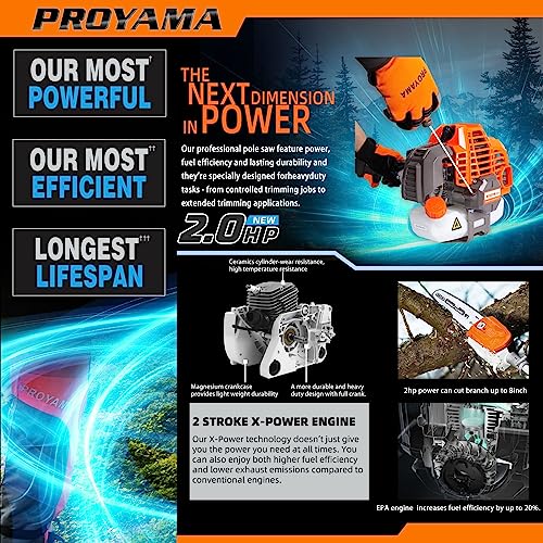 PROYAMA 42.7cc Adjustable Pole Saw