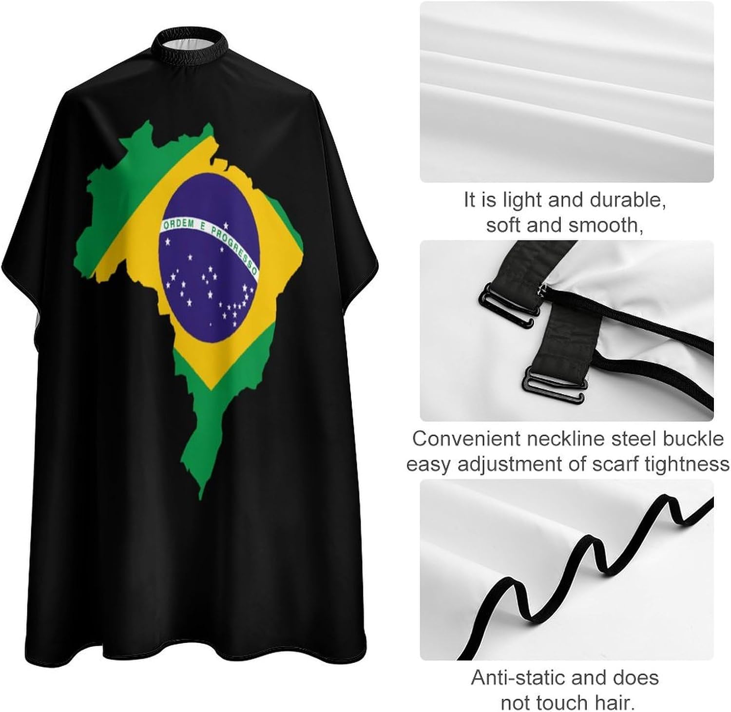 Brazil Flag Map Barber Cape Professional Hair Cutting Apron Hairdresser Cape for Men Women