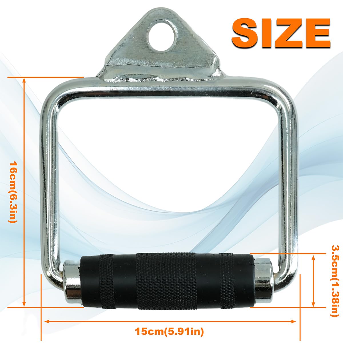 Mango de estribo resistente con agarre de goma, doble mango en D para máquinas de cable, accesorios universales de gimnasio, 1 par