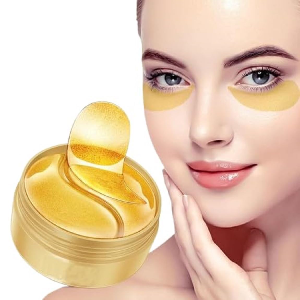 Calyrex Under Eye Patches, 24K Gold Under Eye Treatment Masks, Collagen Patches Eye Masks with Moisturizing and Anti-Aging Effect,for Puffy Eyes, Dark Circles, Eye Bags, Improve Lines and Wrinkles- 60Pcs-image-48
