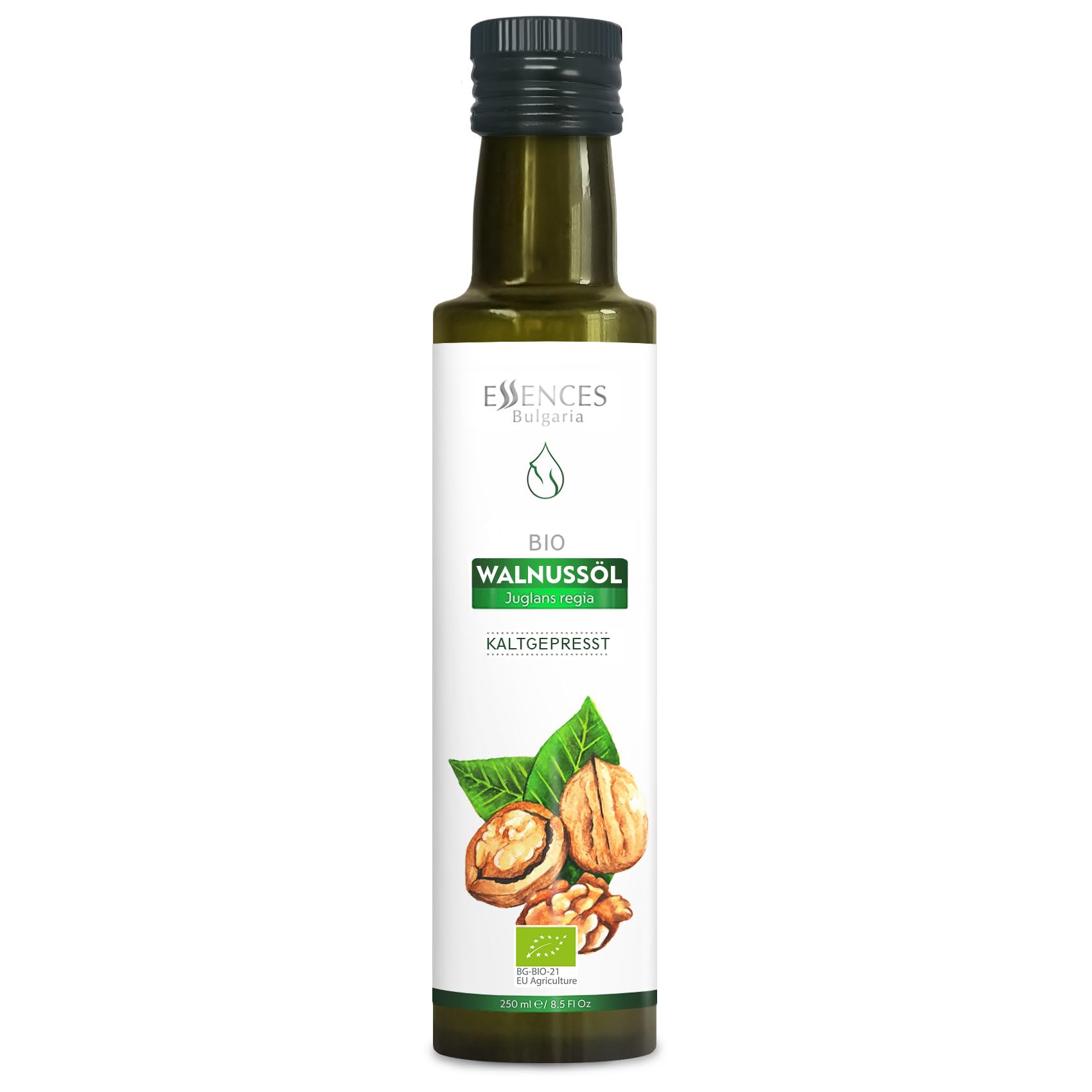 Essences Bułgaria Organiczny Olej z Orzecha Włoskiego 250 ml 100% Naturalny Tłoczony na Zimno