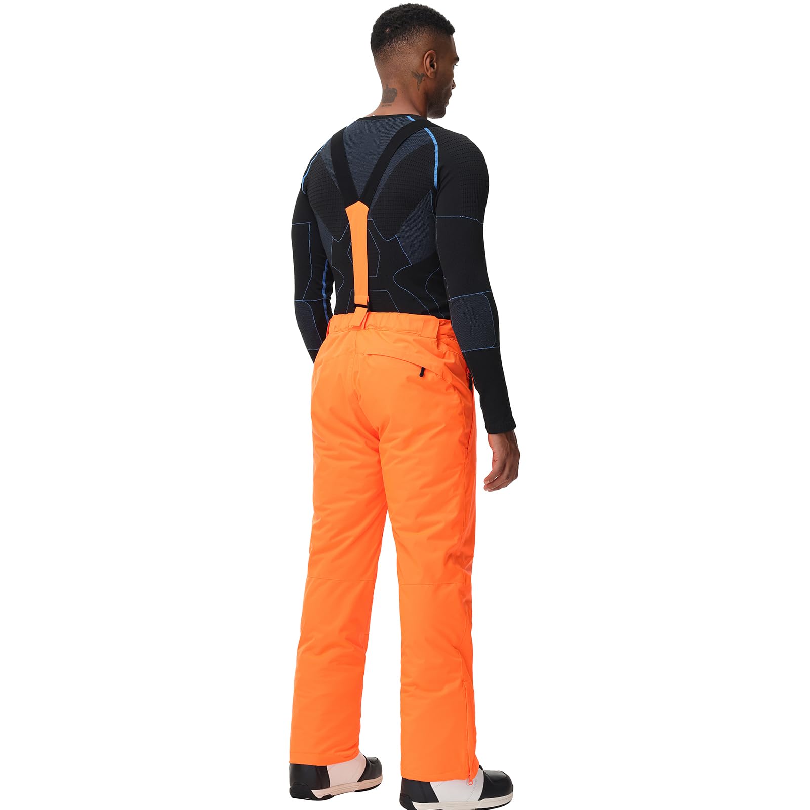 ALSOGO Pantalon de ski pour homme - Imperméable - Coupe-vent - Pantalon de neige - Pantalon de snowboard - Avec bretelles amovibles