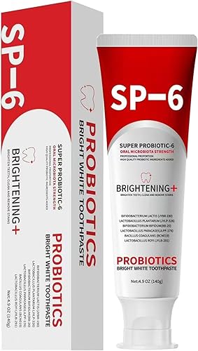 Pasta de dientes Super Probiotic Sp-6, pasta de dientes Sp-6 Ultra Whitening, fórmula de 6 probióticos para la salud de las encías, sin flúor, sabor