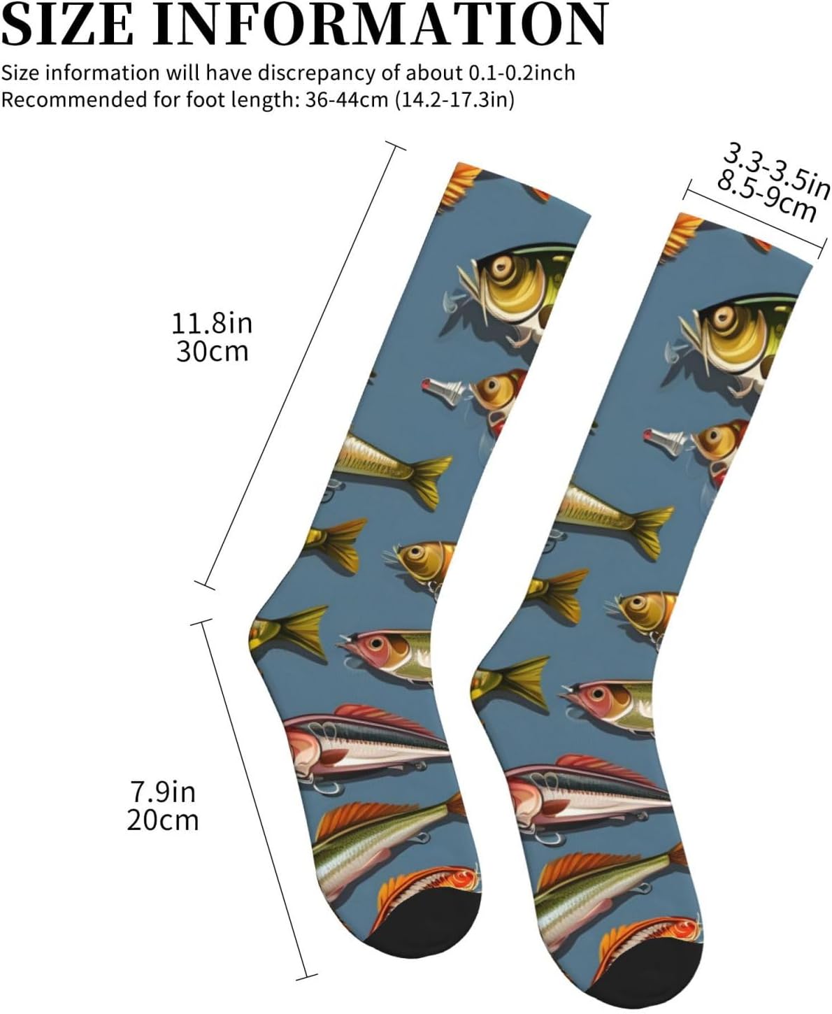 Fishing Lure Print Compression Running Socks For Men And Women Athletic Socks For Everyday Use Socks