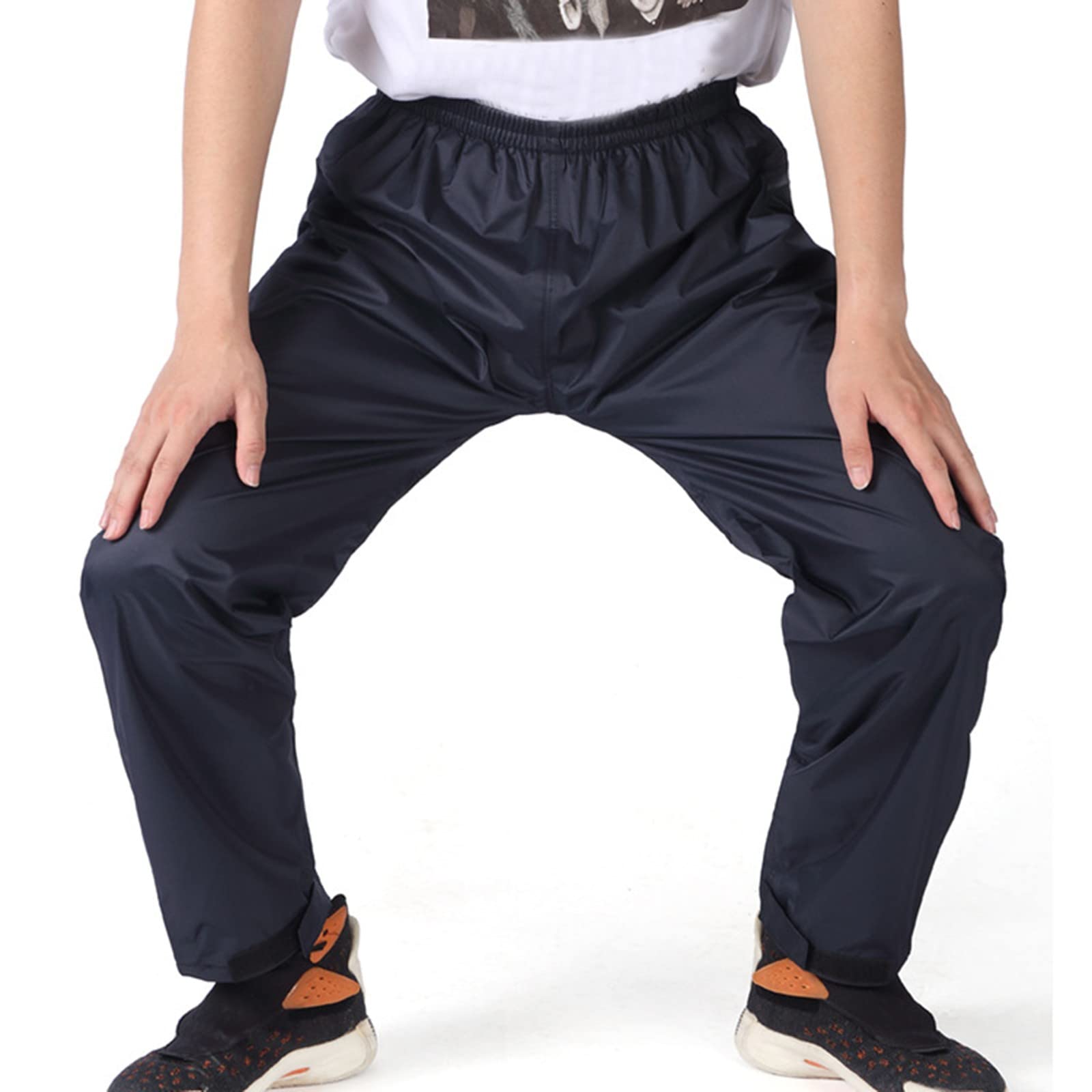 Pantalon de pluie pour moto - Pantalon de pluie jaune - Pantalon de cyclisme - Imperméable - Doublure - Pantalon long - Pantalon doublé - Protection contre la pluie à enfiler - Imperméable
