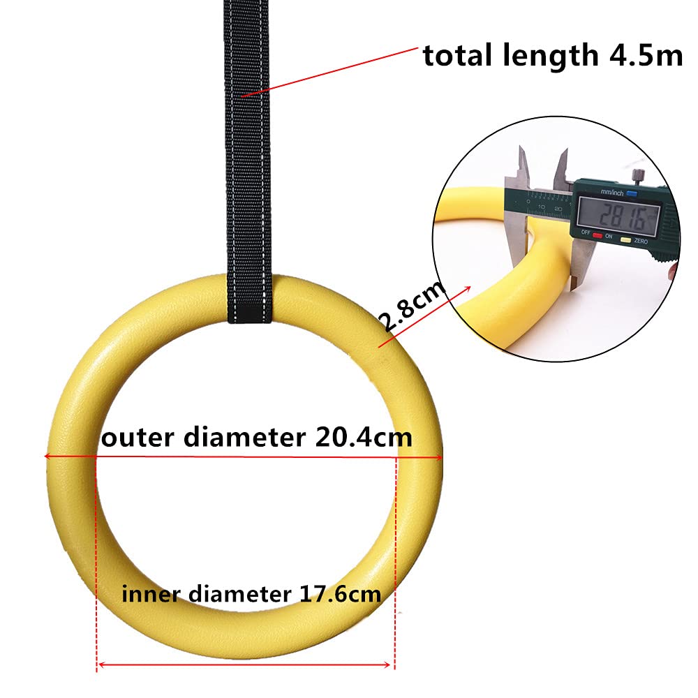 Anello di Ginnastica Anelli da Palestra Anelli di Ginnastica con Cinghie Regolabili per Cinghie Manico in Schiuma per Esercizio Muscolare Fitness Pull up Anelli Ginnastica