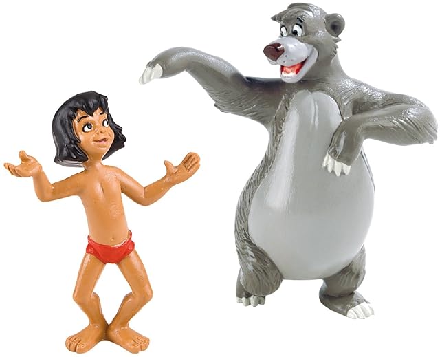 Bullyland - La Libro de la selva MOGLI & BALU - Figura : Balu el Oso de - Aprox. 8 cm / Mogli Aprox. 6,5 cm
