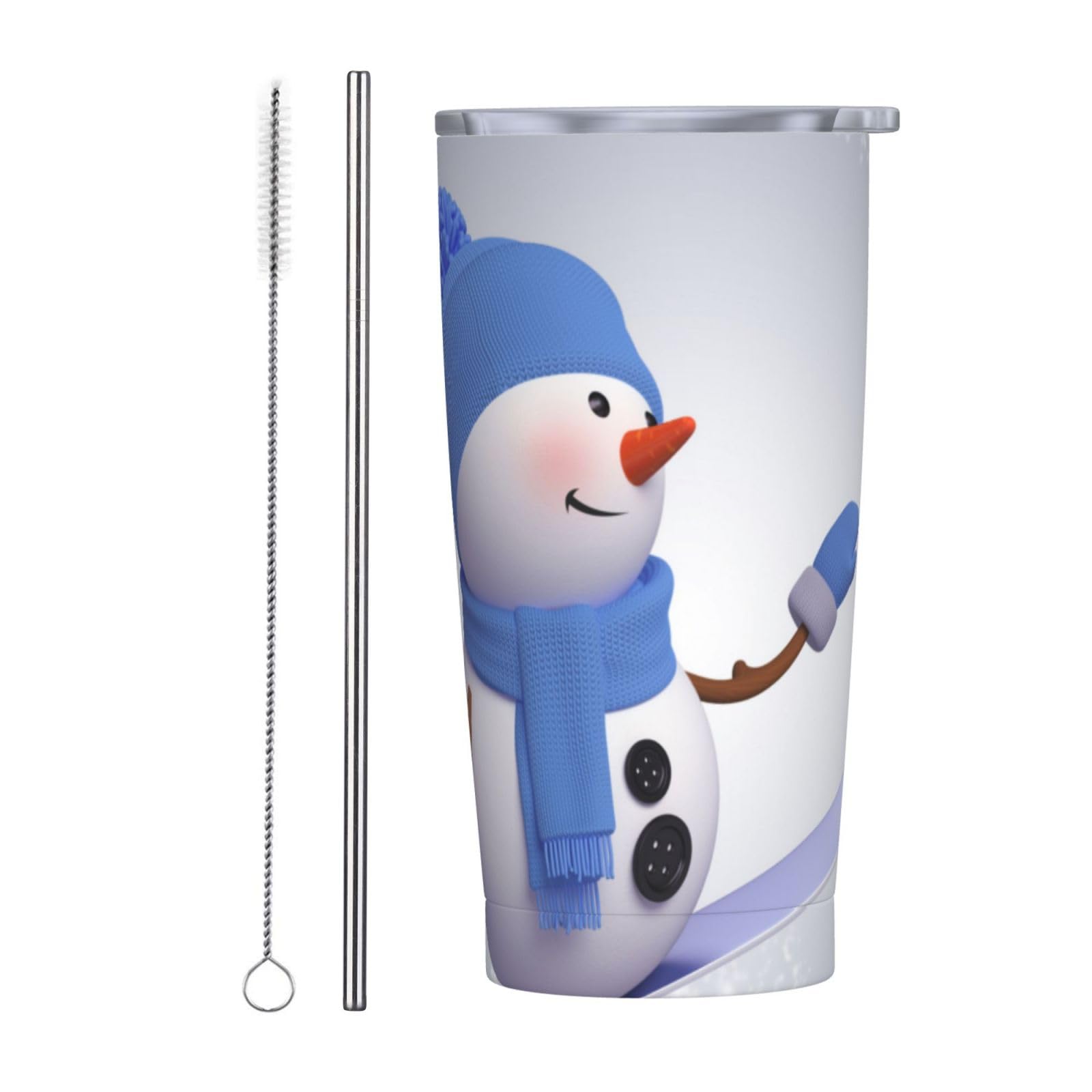 Tasse de voyage en acier inoxydable PEIXEN de 591 ml avec paille et couvercle