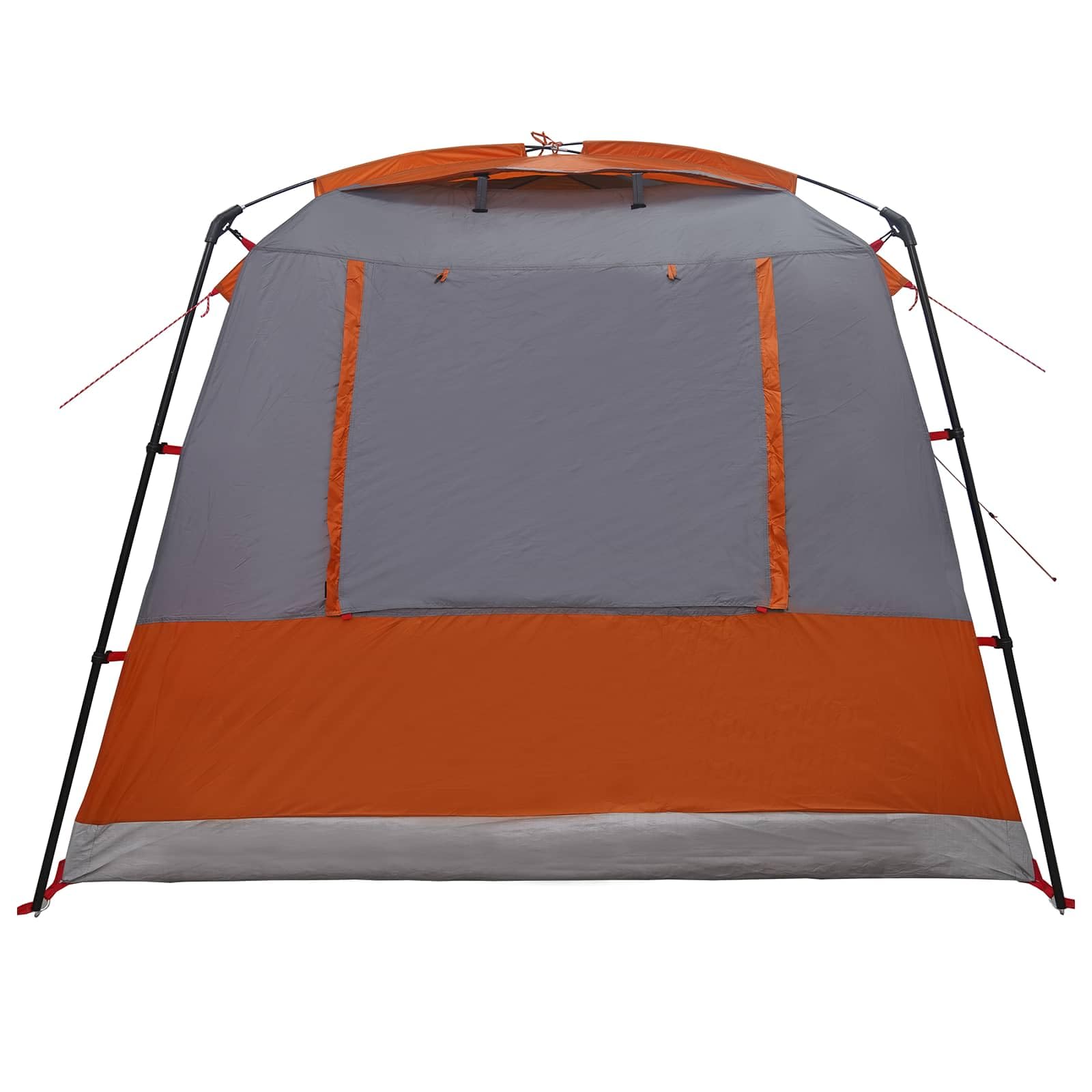 Toilettenzelt Grau und Orange 10 Personen 185T Polyester wasserdicht Camping Outdoor Zelt mit guter Belüftung und Stehhöhe für Familie Trekking Festival Natur