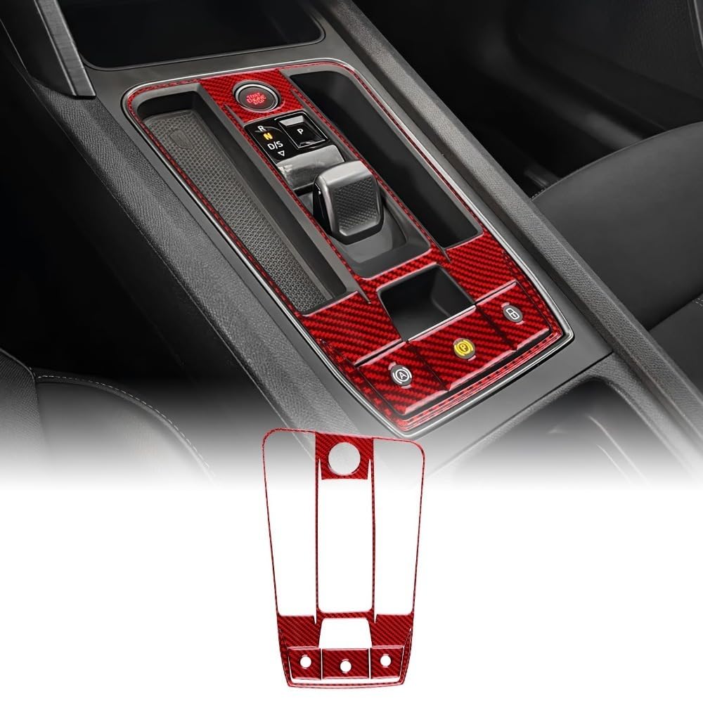 MAUXpIAO Carbon ﻿Fibre Gear Shift Panel Cover for Seat Leon MK4 / Cupra Leon/Cupra Formentor 2020-2024, Centre Console Switch Panel Trim, Automatic Transmission Interior Accessories fds/A/A