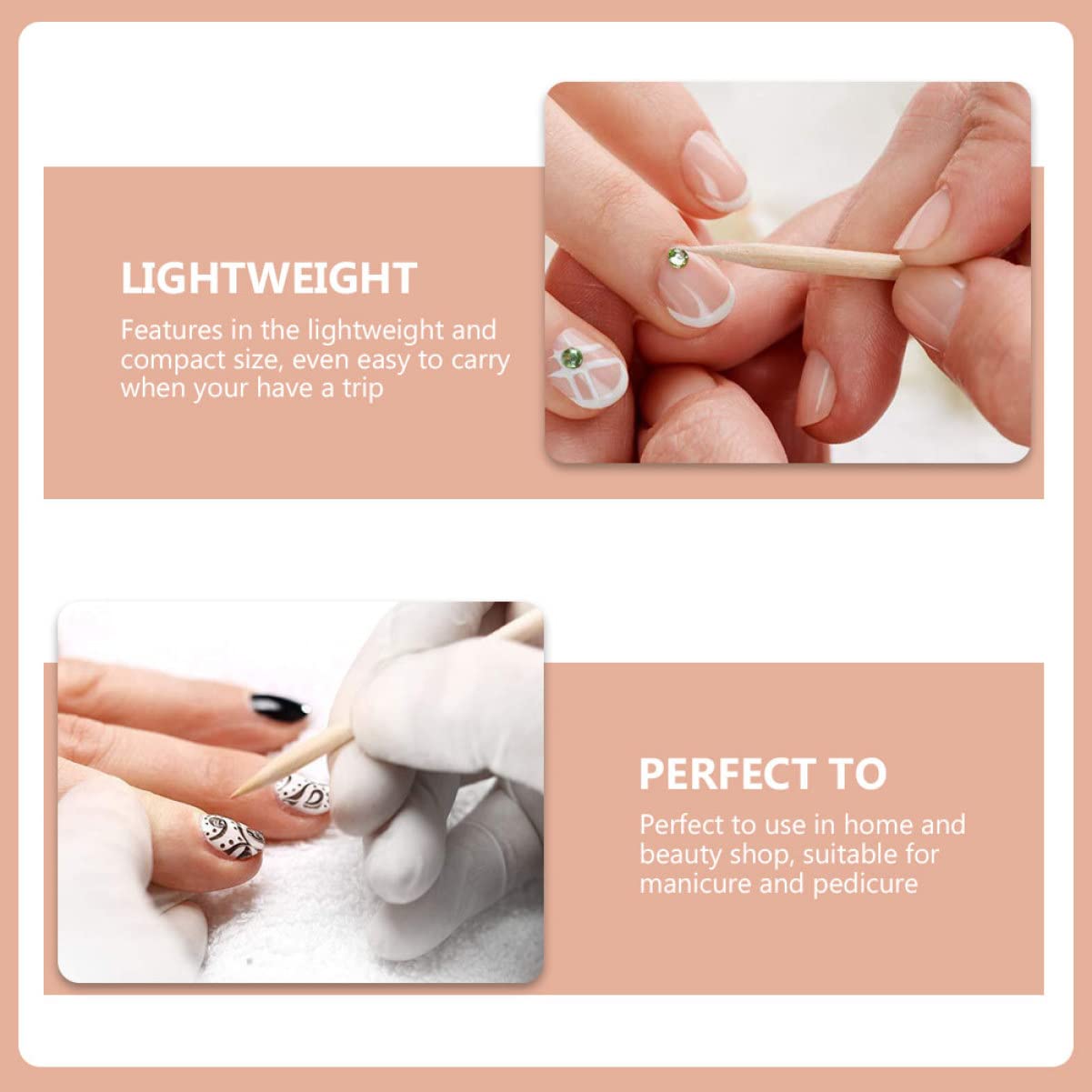 BESTYASH 100pcs Cuticle Pusher Pack Wood Sticks Nail Polish Remover Cuticle Remover Nail Art Manicure Sticks