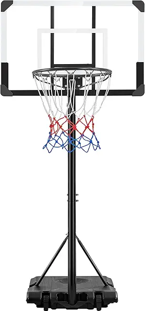 Canasta Baloncesto Exterior Portátil con Ruedas y Altura Ajustable para Niños y Adultos