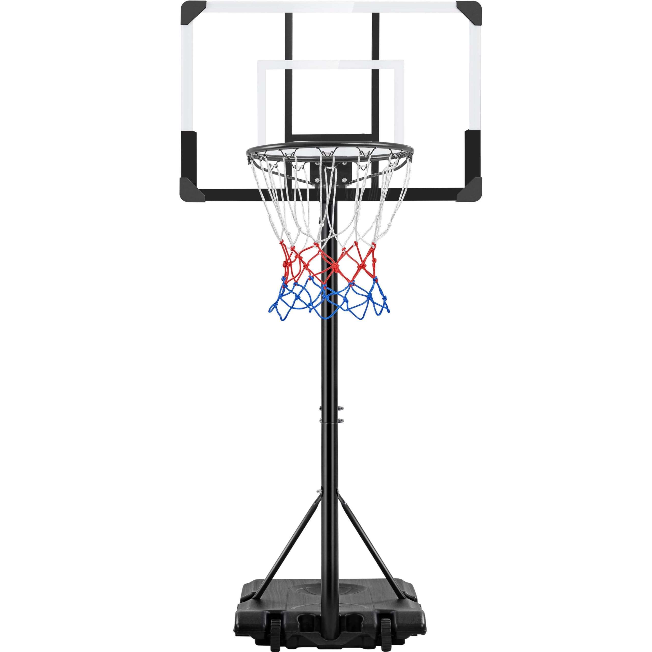 Yaheetech Canasta de Baloncesto para Exteriores/Interiores Tablero de Baloncesto Portátil con Ruedas Deporte para Niños y Adultos Altura Ajustable 226,5-256,5 cm