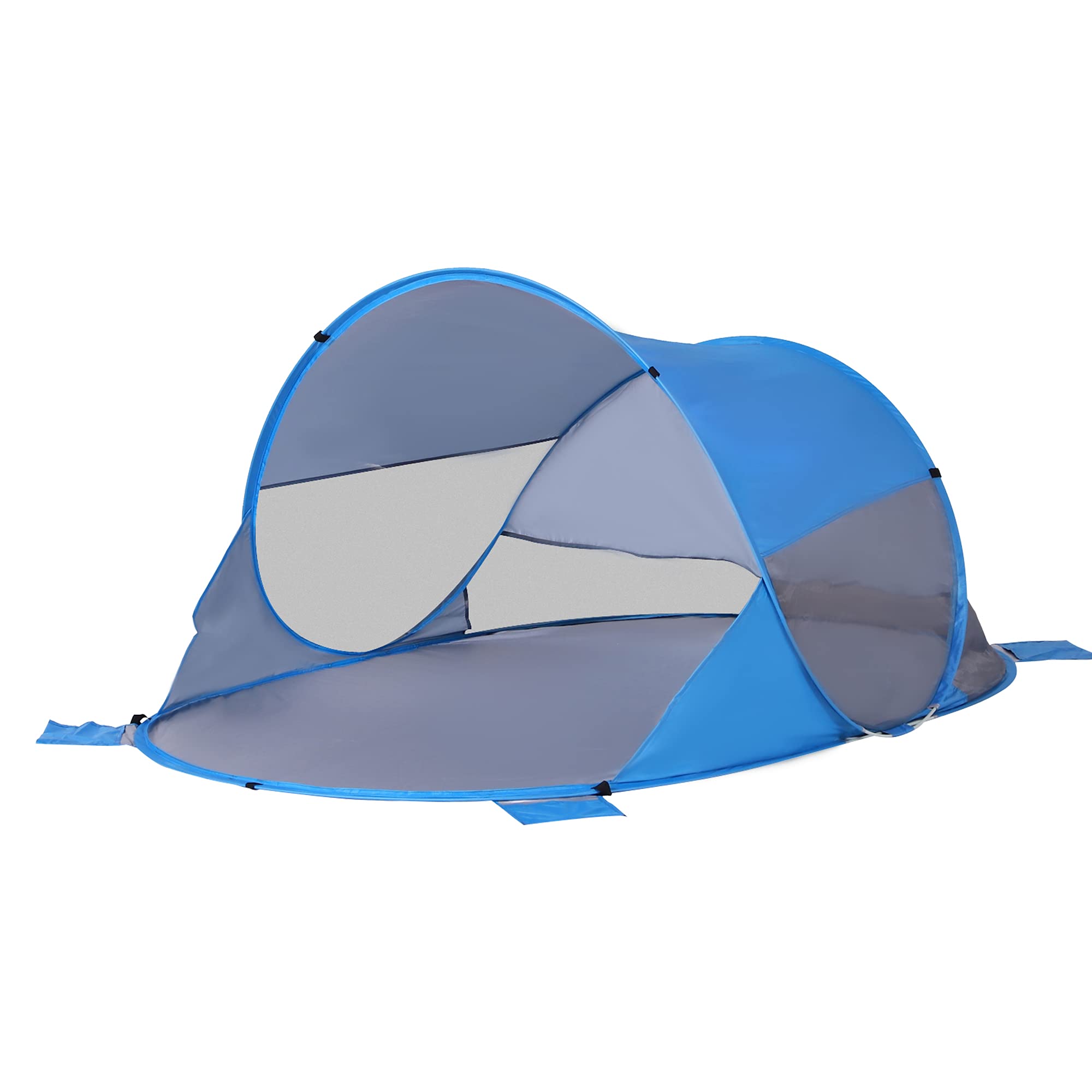 Outsunny Tienda de Playa Plegable Carpa de Playa Automático para 1-2 Personas con 1 Puerta 2 Ventanas y Bolsa de Transporte para Parque Camping 200x120x90 cm Azul