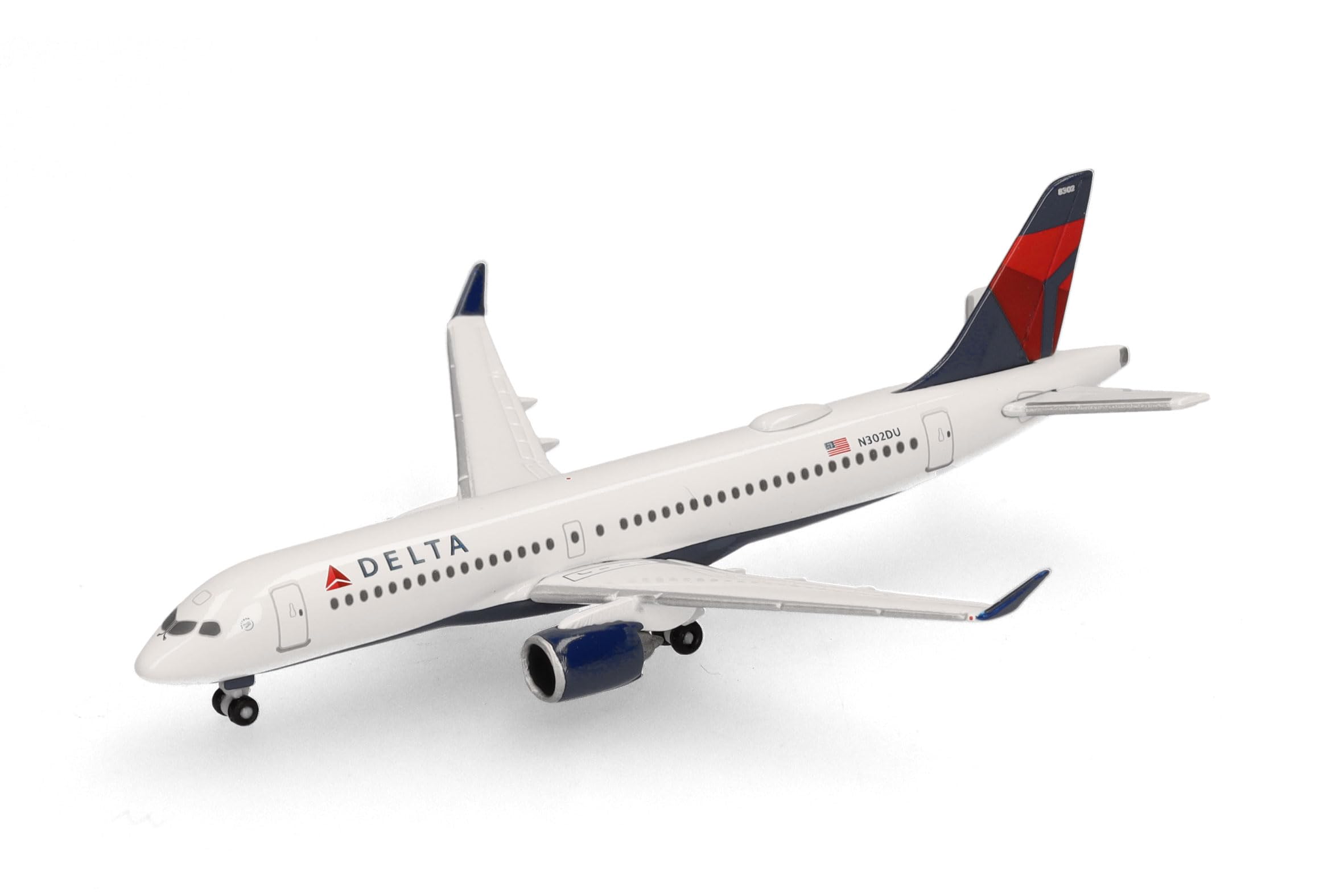 Herpa model samolotu Delta Air Lines Airbus A220-300, skala 1/500, model, egzemplarz kolekcjonerski, bez podstawki, figurka metalowa
