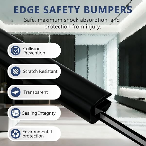 Protection Porte en Caoutchouc, Protection Bord de Tole Auto-adhésive Ajustement 5-7 mm, Protecteur de Bord Flexible pour Bords Tranchants, Longueur 3m(Noir) - 3