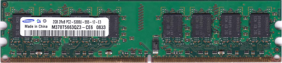 SAMSUNG M378t5663qz3-Ce6 2Gb Ddr2 667Mhz Pc2-5300 240-Pin (256Mx64) C