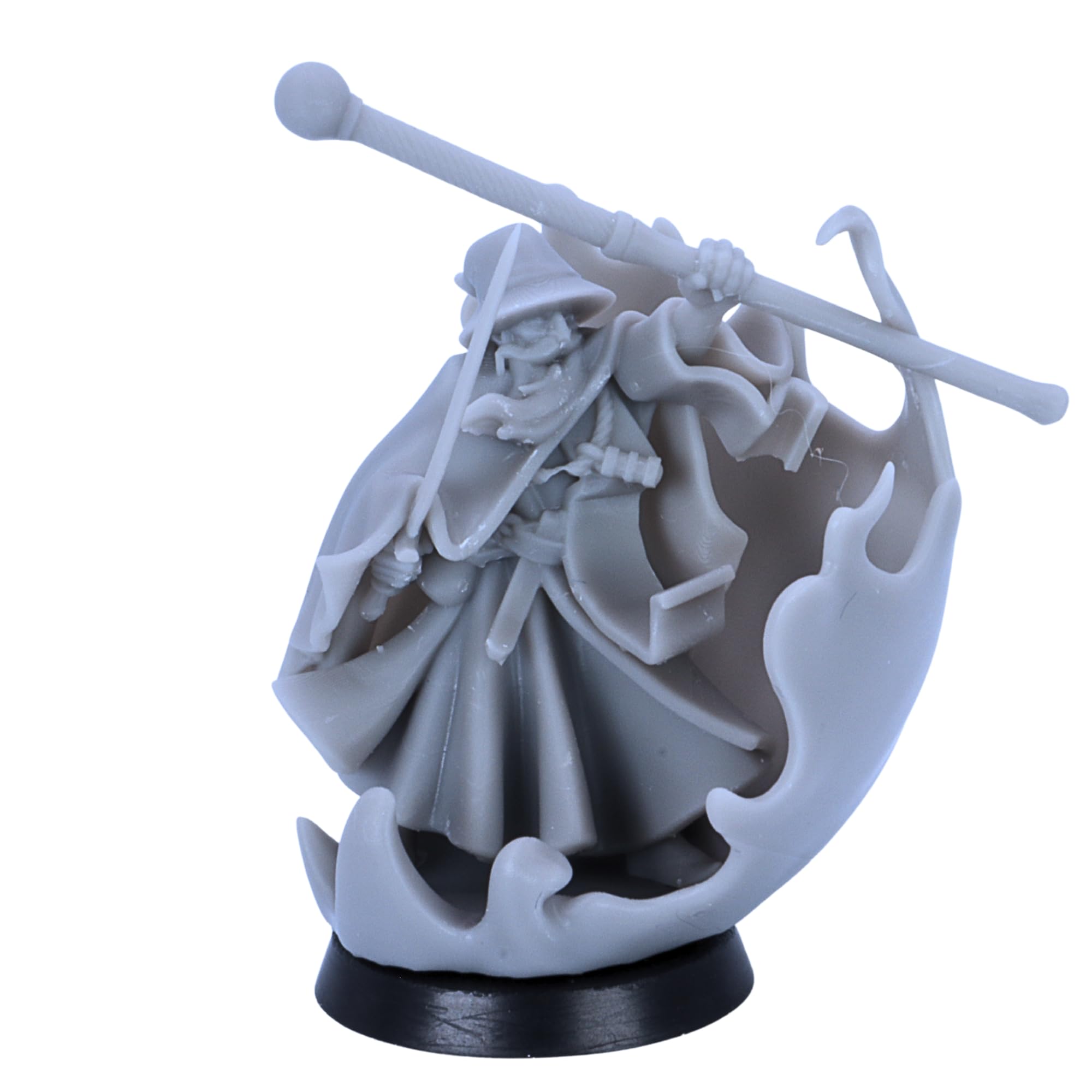 Battle Wizards and Mages Miniature Set – 8 Fantasy Wizard Models or Singles | 32mm Scale | Magic Casters for RPG & Tabletop | Unpainted Resin by Highlands Miniatures | 25mm Bases (Mage of Healing)