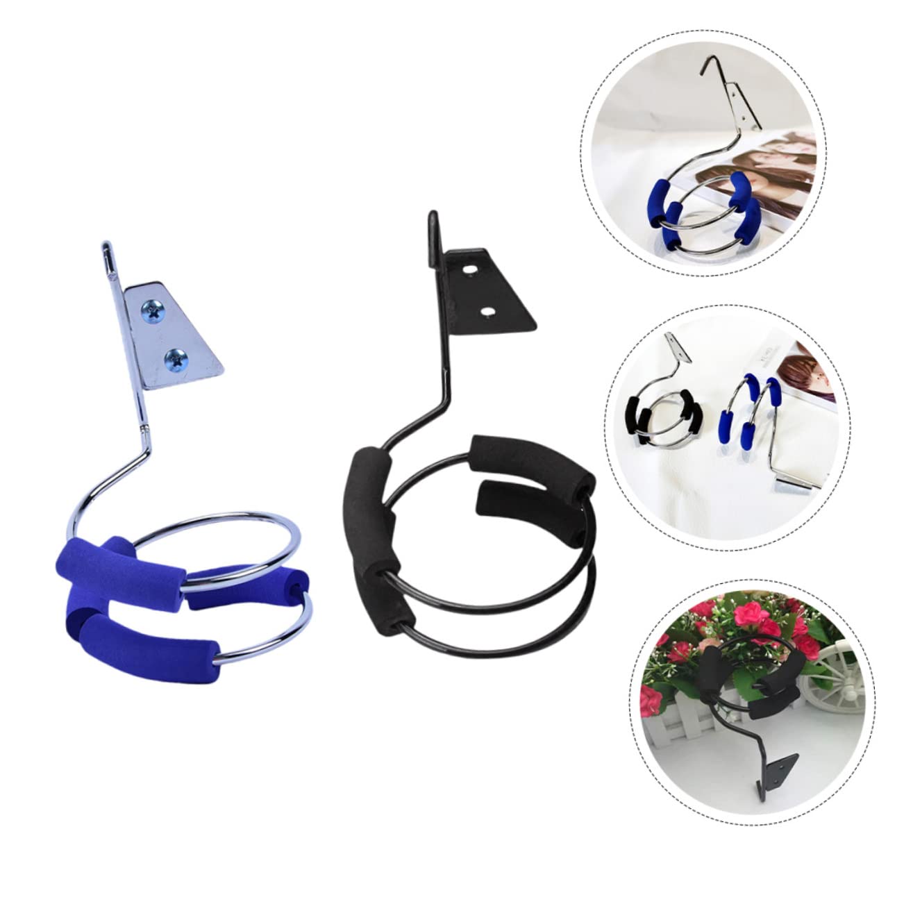 CALLARON 4 Sätze Haartrocknerhalter Föhn Wandhalter Föhn Halter Haartrockner Halterung Lockenwickler Salon-aufbewahrungsregal Wandhalter Für Haargebläse Rostfreier Stahl 2 Stück * 4