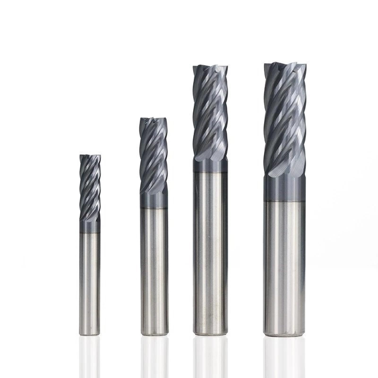 Frez z 6 rowkami z węglików spiekanych CNC powlekany TiAIN HRC55,12x45x100x12D