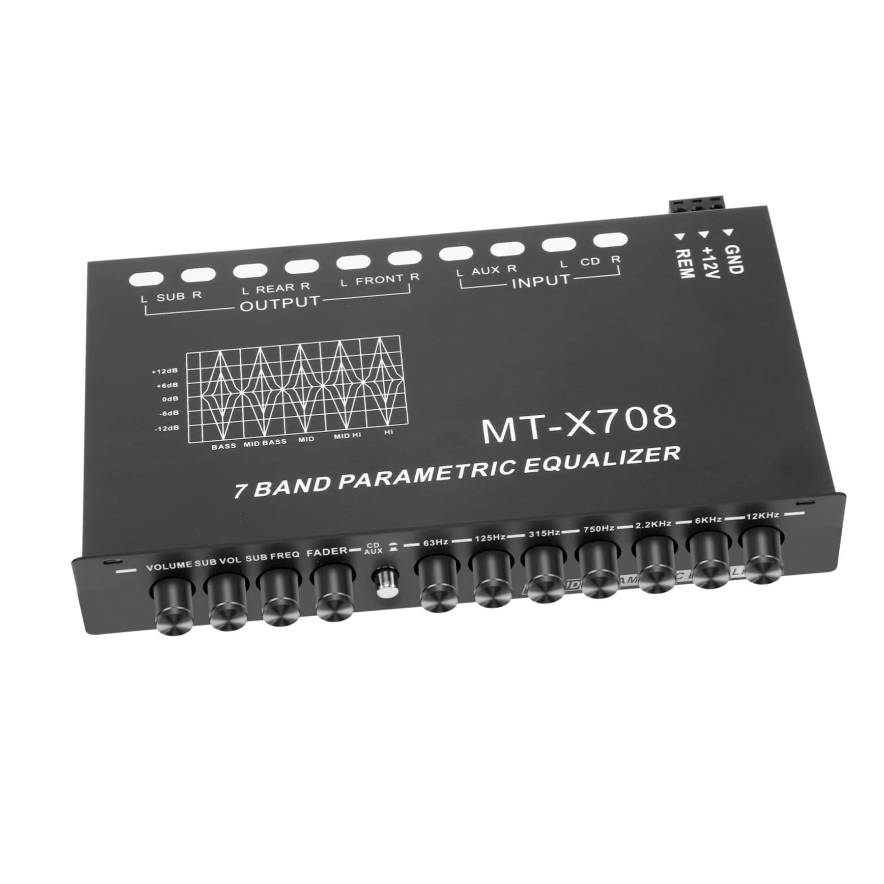 Ecualizador Digital Bandas Coche Ecualizador Audio Automóvil Amplificador Ajustable Para Coche