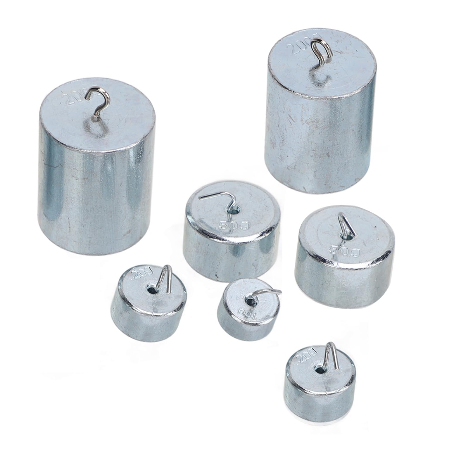 Pesi con Gancio Laboratorio 10g 20g 50g 200g Set di Pesi con Gancio Cromati Pesi con Gancio Scientifici per Laboratorio Scolastico