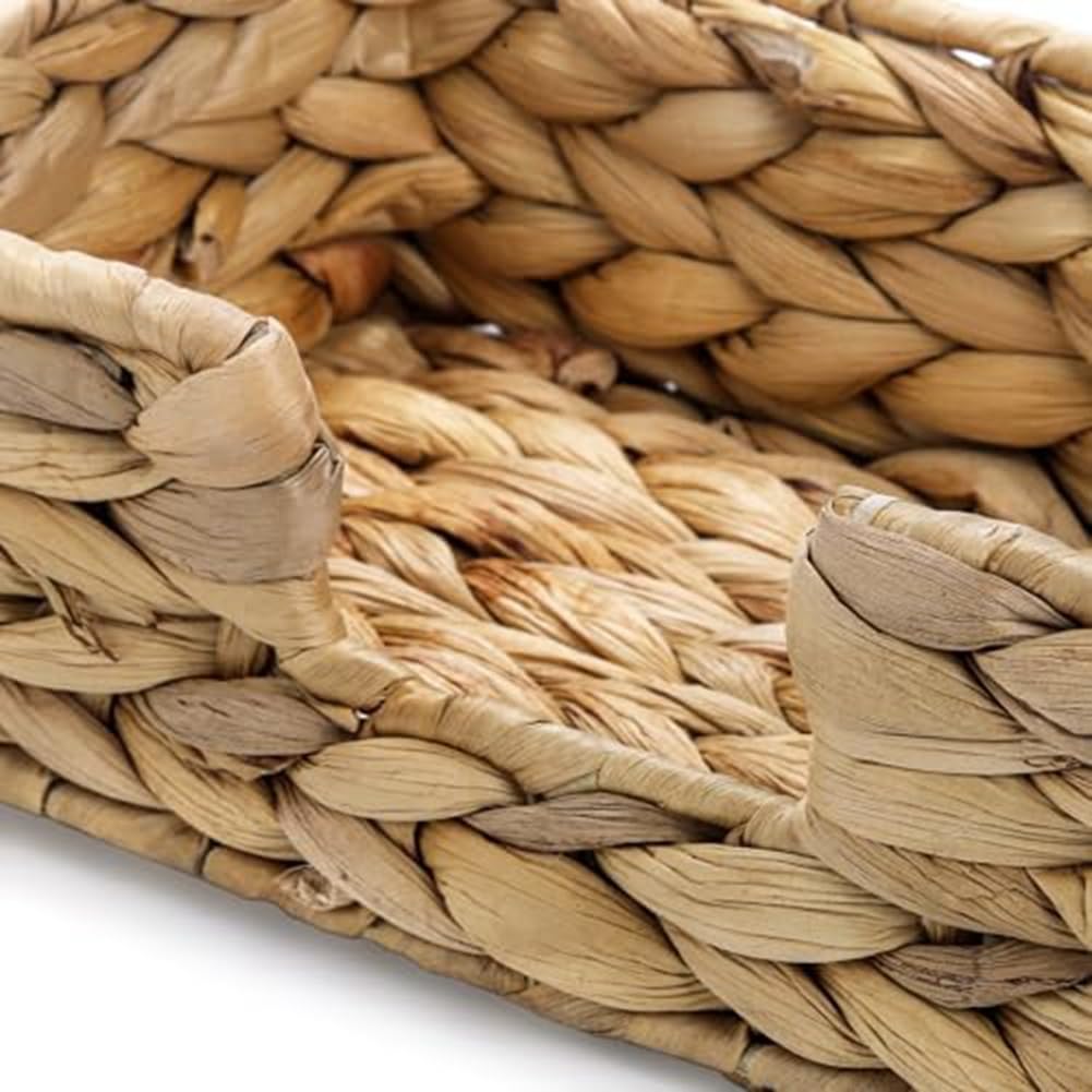Porte-serviettes En Raphia Naturel 24,5x13,2x6,9 Cm - Panier Tissé Pour Salle De Bain, Cuisine, Décoration Rustique