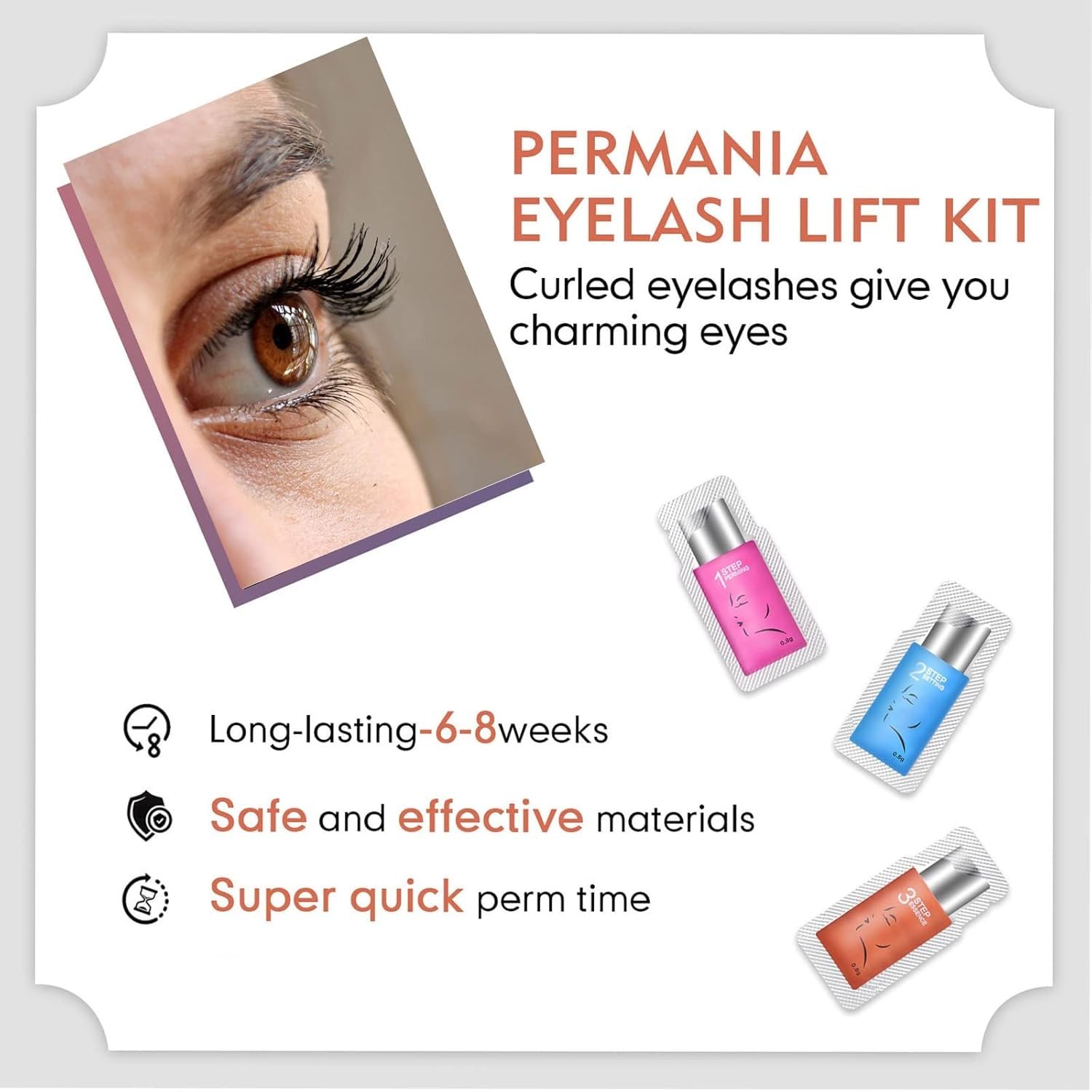 PERMANIA Kit Lifting de Pestañas, Lifting de Pestañas y Cejas, contiene un completo accesorios para principiantes y un manual instrucciones en varios idiomas