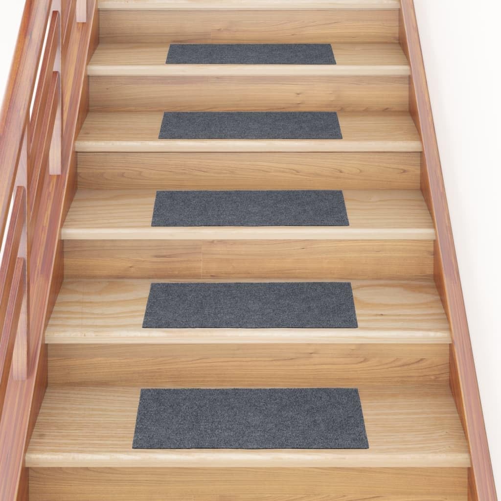Tapis d'escalier antidérapants gris clair 60x25cm pour sécuriser et habiller vos marches