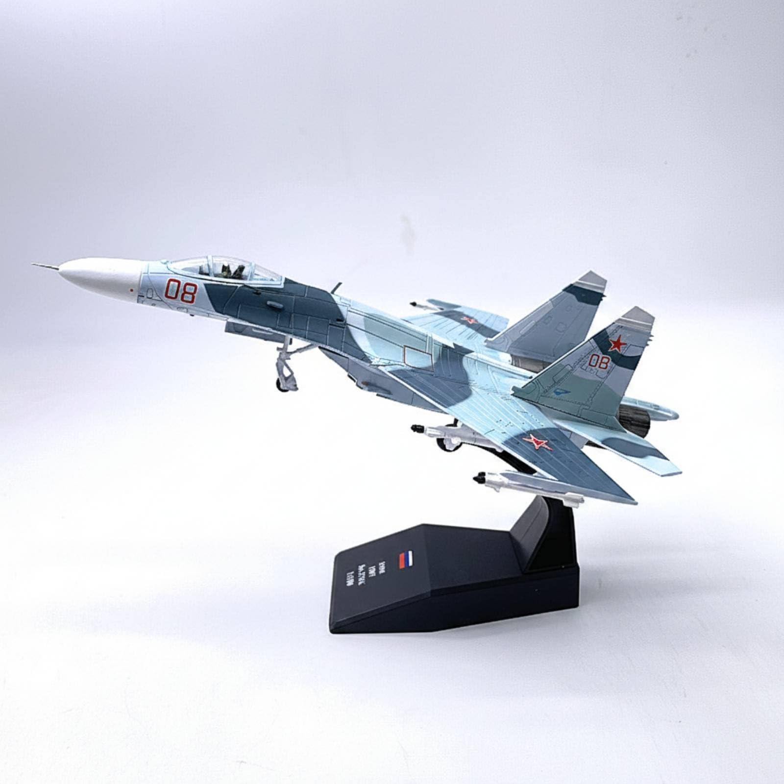 Aerei Militari Modello Aereo Caccia Jet da Combattimento Velivolo in Miniatura Aereo da Collezione con Base Espositiva E Postura Dinamica Fusoliera in