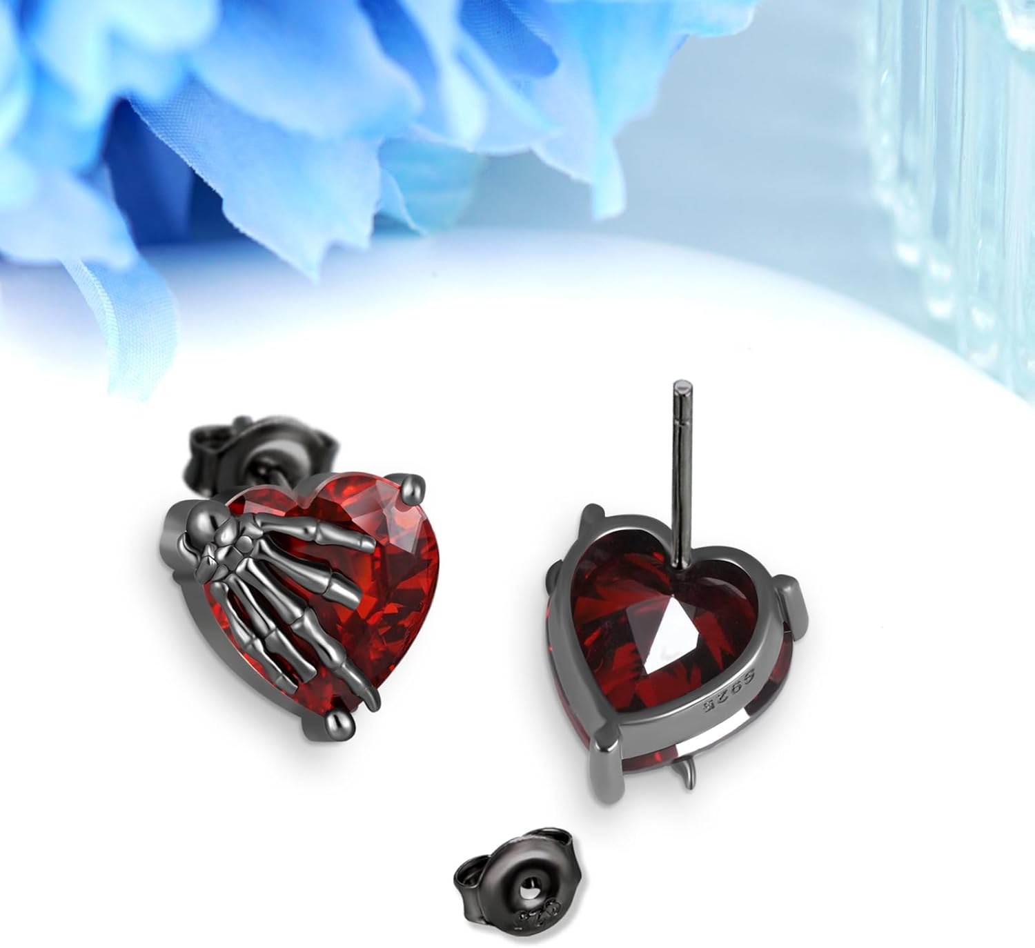 Skull Earrings 925 Sterling Silver Skeleton Hand Earrings Gothic Jewelry Gifts for Women - Image 3