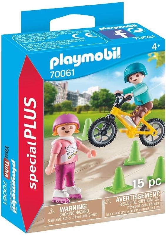Playmobil Children with skates and bike 