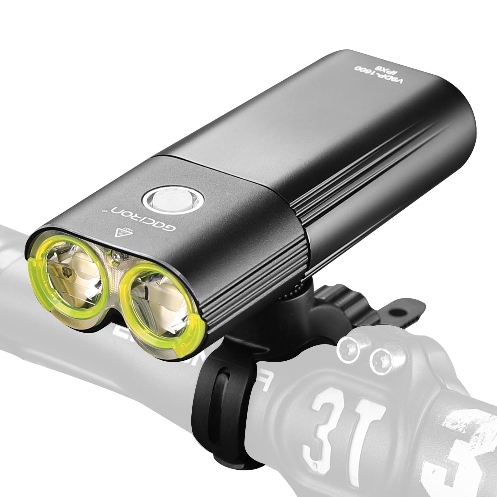 Lumière avant de vélo Gaciron de 1800 lumens, avec lentille optique acrylique anti-éblouissement, 6 modes de luminosité, télécommande par câble, lumière vélo USB-C rechargeable avec fonction d'énergie