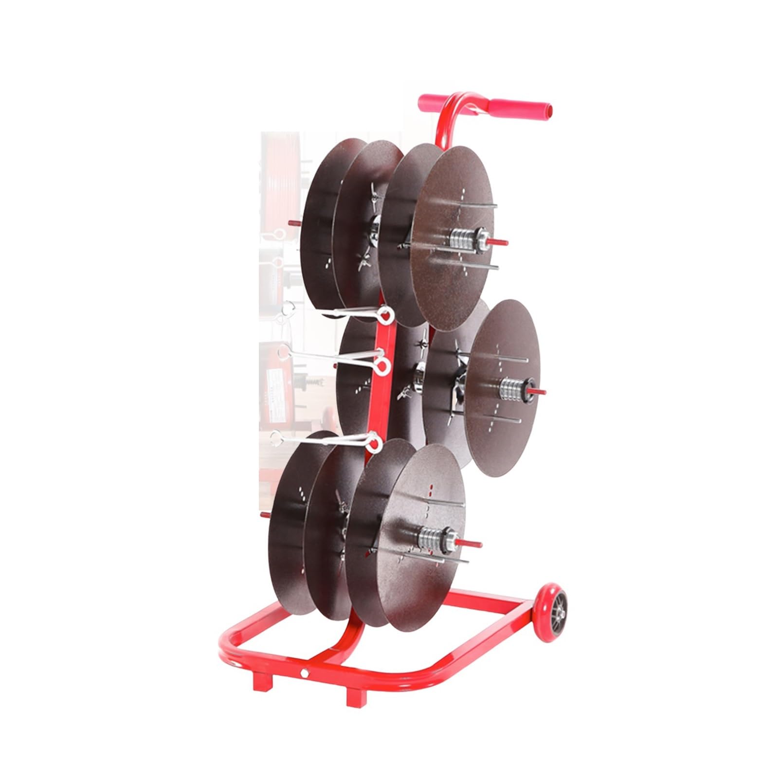 WDSOPK Wire Spool Rack,Electrical Assortment with WheelmTransportable Dispenser 4/6/8 Rods,for Industrial (6 Rods Wire)