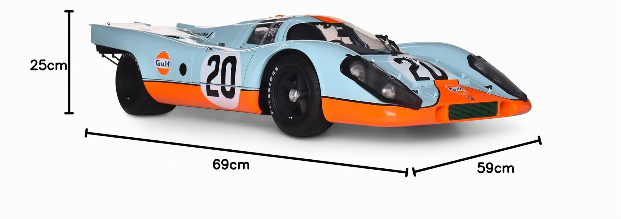 IXO Colecciones 1:8 IXO Porsche 917KH #20 Golfo - modelismo, maquetas, Kit, Kit de modelismo, función luz, Kit de construcción