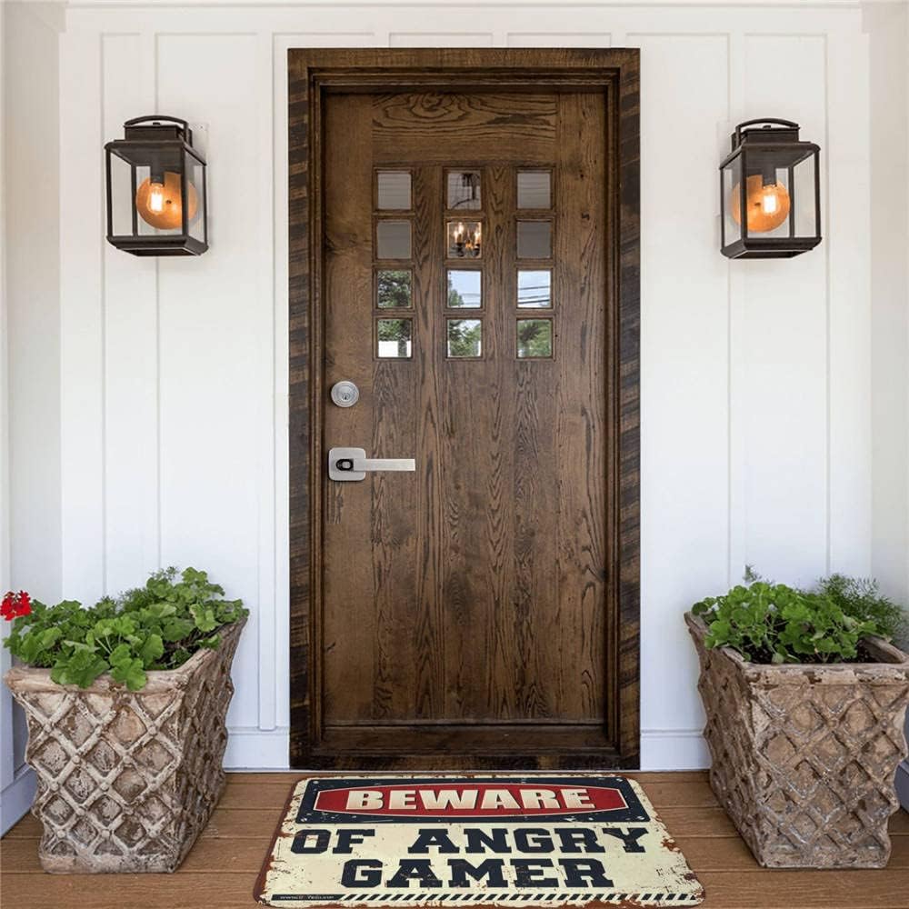 Funny Patio Decor Beware of Angry Gamer Rug Outdoor Porch Decor Funny Gifts for Boss(Size:65X90CM)