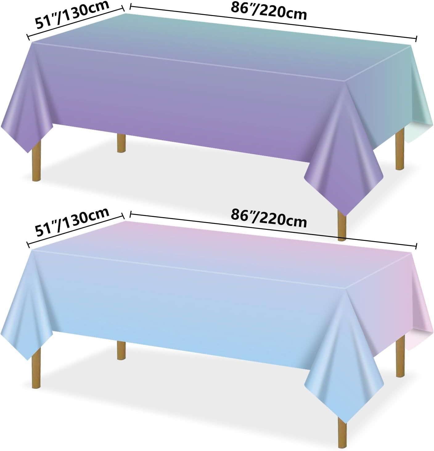4 Pcs Pastel Tablecloths, Pastel Cartoon Pony Table Cover Colorful Rainbow Tablecloth for Princess Birthday Party Decorations Baby Shower Bridal Wedding image 3