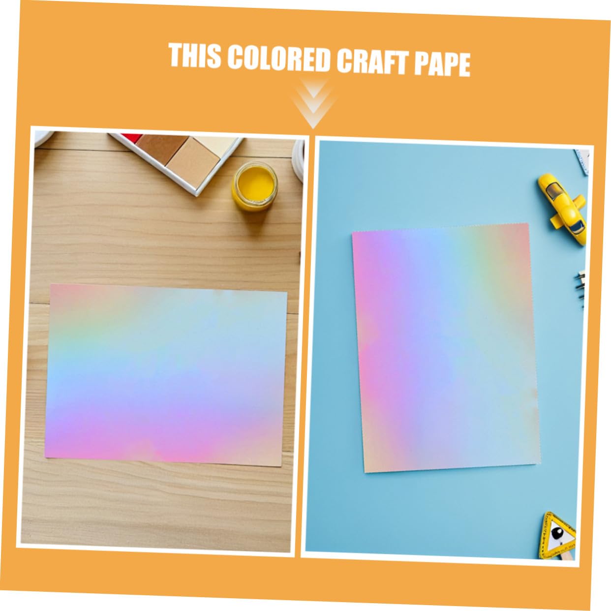 Cartoncino Specchiato Metallizzato A4 60 Pezzi per Bambini | Fogli Iridescenti per Bricolage, Adatti a Progetti Creativi e Biglietti, Formato A4