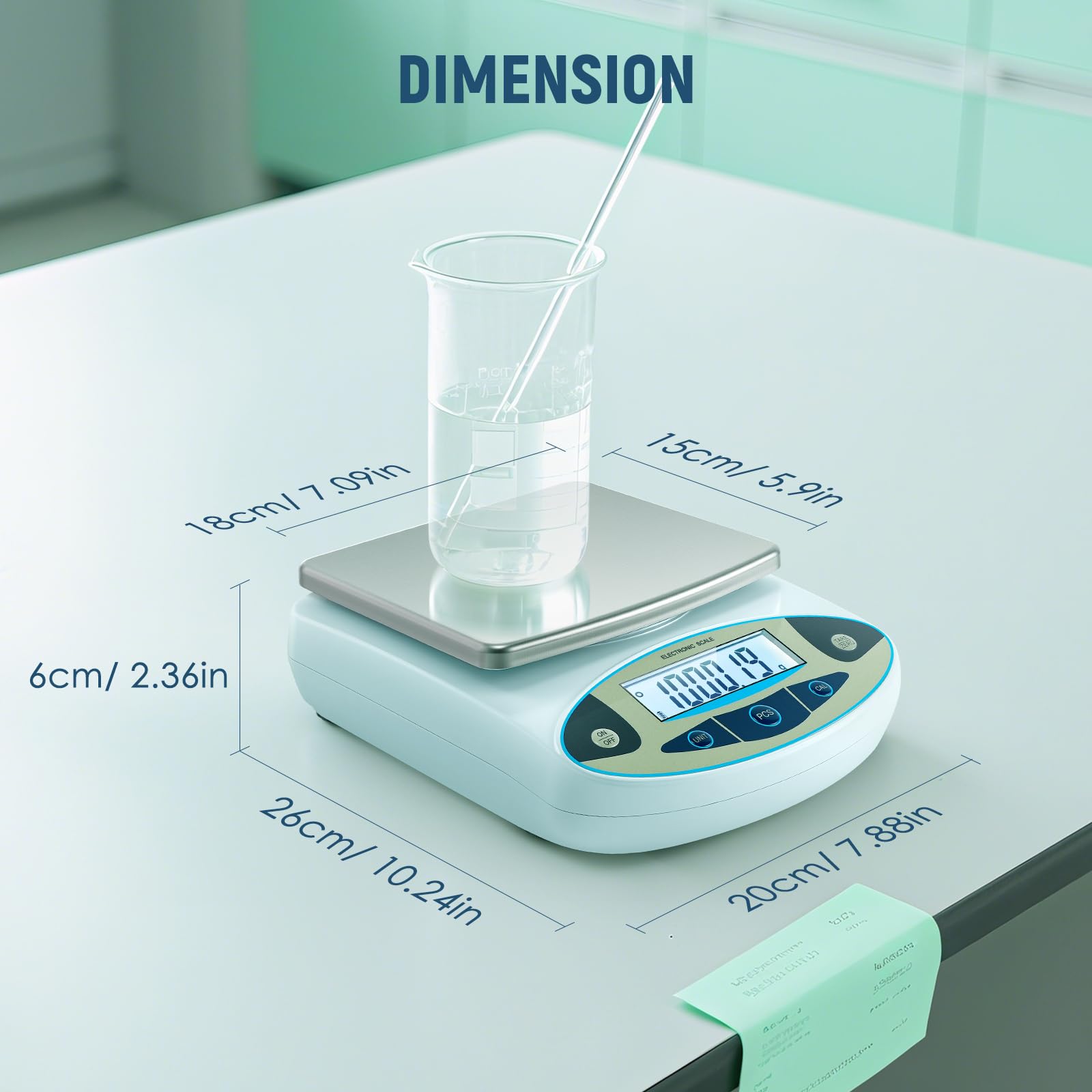 Antstone Báscula de laboratorio de 6000 g x 0,01 g, escala digital de gramos, precisión de 0,01 g, equilibrio analítico científico de alta precisión para laboratorio, pesaje de joyas (6000 g, 0,01 g)