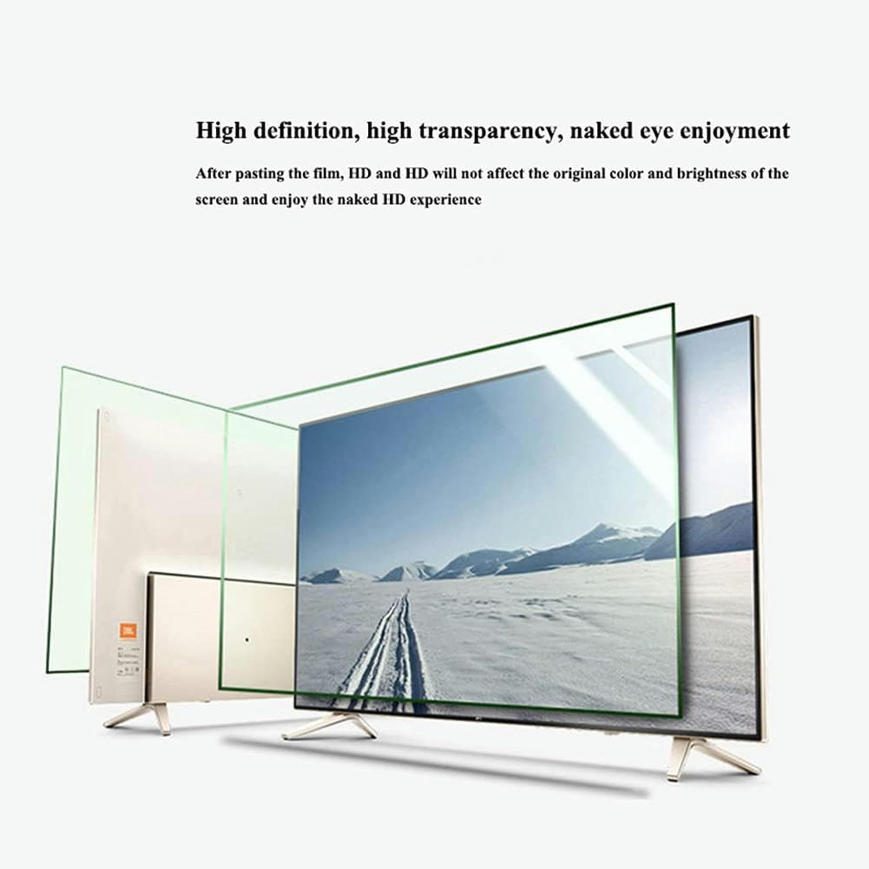 Protection D'Écran TV 50-75 Pouces, Film Anti-Lumière Bleue, Mat, Antireflet/Anti-Radiation/Anti-Éblouissement/Anti-Myopie, pour Écrans LCD, LED, OLED, QLED 4K HDTV, 75", 65".