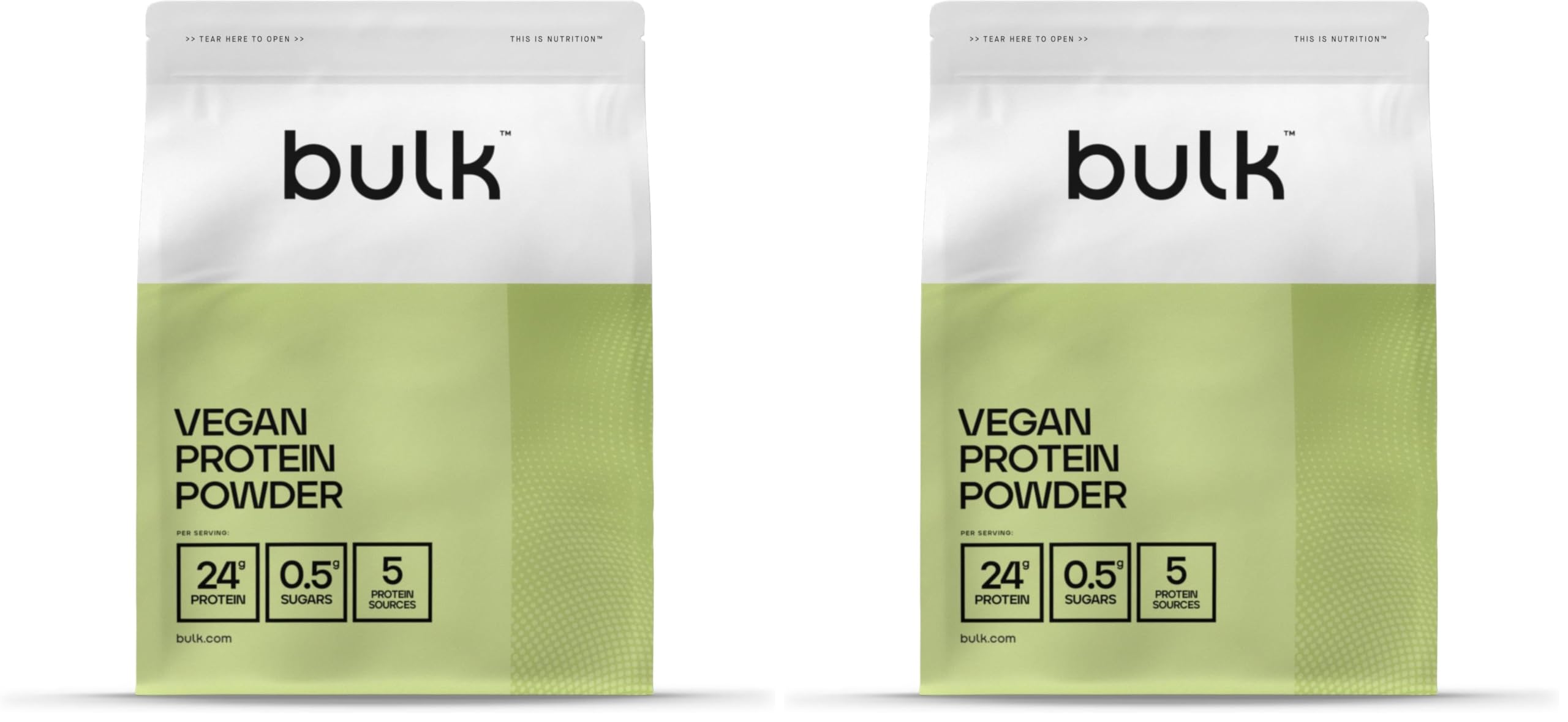 Bulk Proteína vegana en polvo, Galletas de Chocolate, 1 kg, 28 (Paquete de 2)