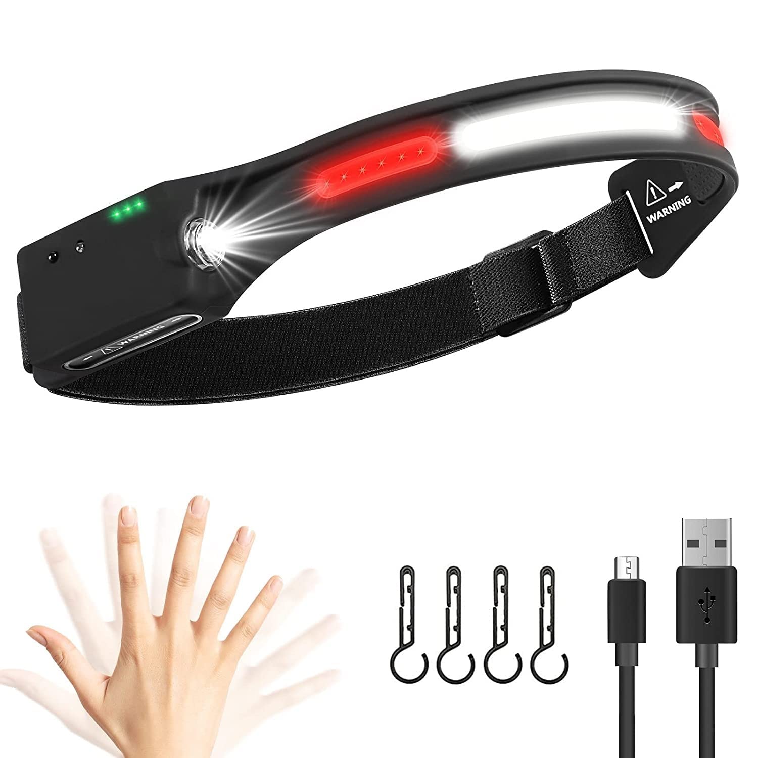 TOPHAVEN LED Headlamp Flashlight Ultra-Bright Water Resistant USB Rechargeable Headband for Camping, Hiking, Hunting, Cycling Travelling Torch Head Light (B0BG8NXTS2) Amazon Price History, Amazon Price Tracker
