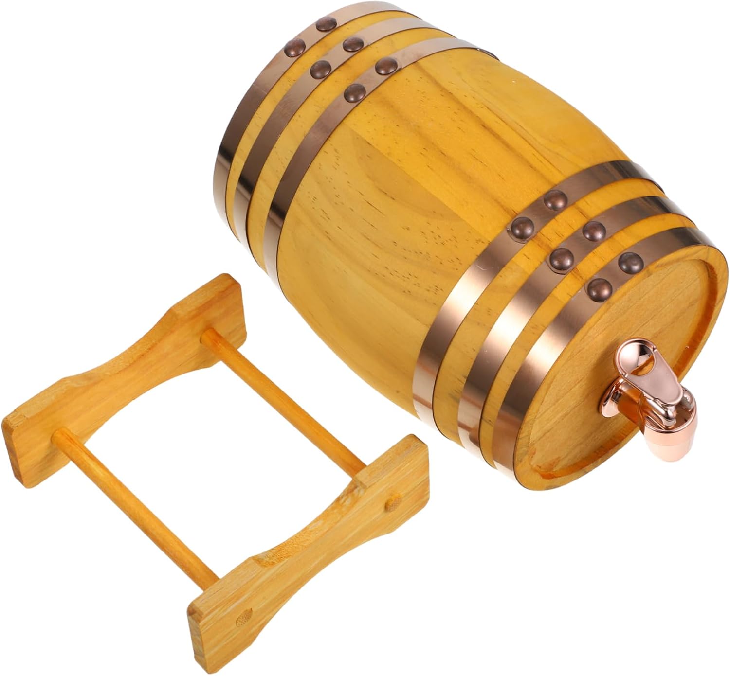 Wine Barrel Dispenser with Stand Oak Aging Barrel for Red Wine Easy Dispensing Faucet Rustic Home Decor